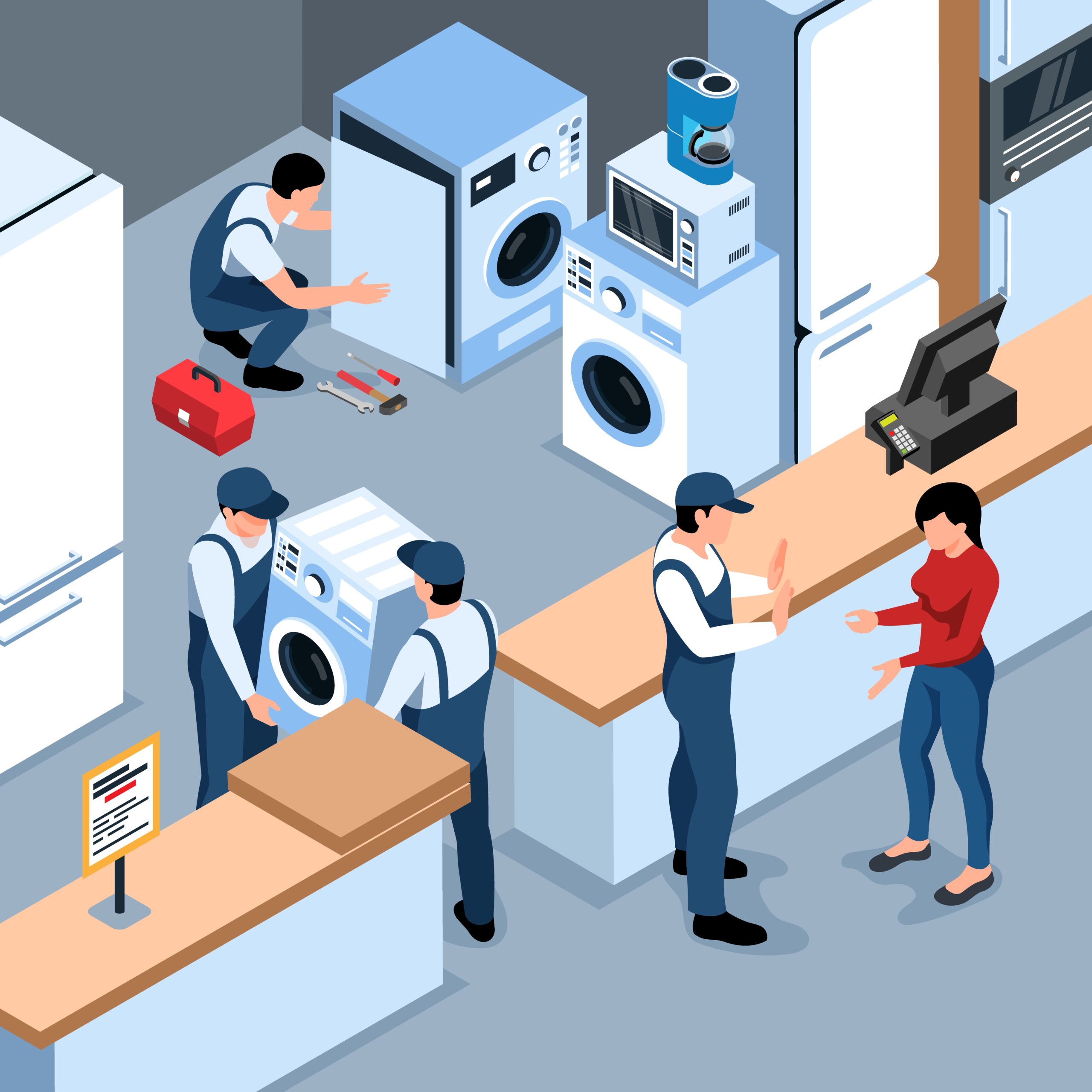 isometric appliances repair composition
